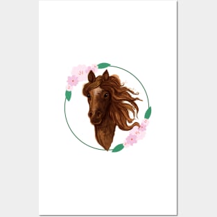 Flowers Icelandic Horse Flowers Pony Posters and Art